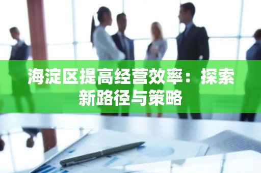 海淀区提高经营效率：探索新路径与策略