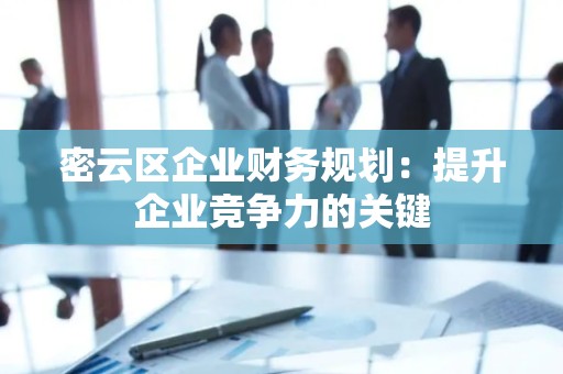 密云区企业财务规划：提升企业竞争力的关键