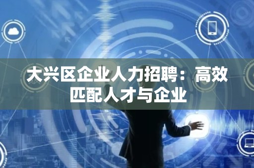 大兴区企业人力招聘：高效匹配人才与企业