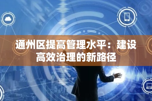 通州区提高管理水平：建设高效治理的新路径